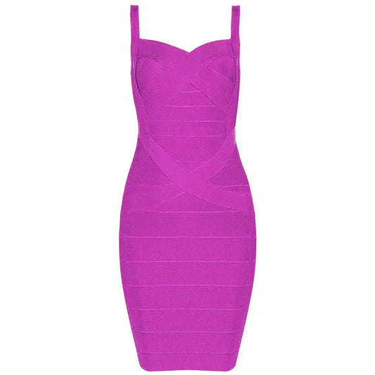 Women'S Sexy Bandage Dresses Christmas Autumn Sleeveless Spaghetti Belt Stretching Fitness Club Party Dress Mini Bodyconvestodos Purple Red