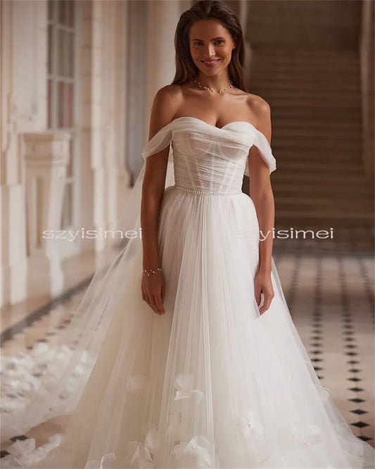 Simple A Line Wedding Gown For Women Sweetheart Customized Wedding Dress Luxury 2026 Evening Bride For Wedding
