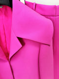 2024 Elegant Women's Light Luxury Suit Pants Set with Large Collar Long Sleeve Slim Fit Short Suit Coat and Pants Two Piece Set