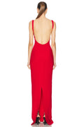 Red Color Women Sleeveless V-Neck Backless Bodycon Long Bandage Dress Celebrate Evening Party Birthday Outfit Vestido