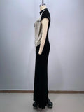 2024 New Celebrity Red Carpet Dress Women Sexy Short Sleeve Pearl Beading Bodycon Long Dress Evening Party Prom Outfit Vestido
