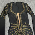 2024 Elegant Women's Light Luxury Hot Diamond Bandage Dress V-neck Long Sleeve Bodycon Long Dress Cocktail Evening Party Vestido