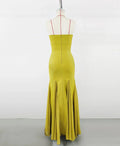 Yellow Color Women Sexy Strapless Bodycon Long Maxi Bandage Dress Celebrate Birthday Vacation Graduation Season Outfit